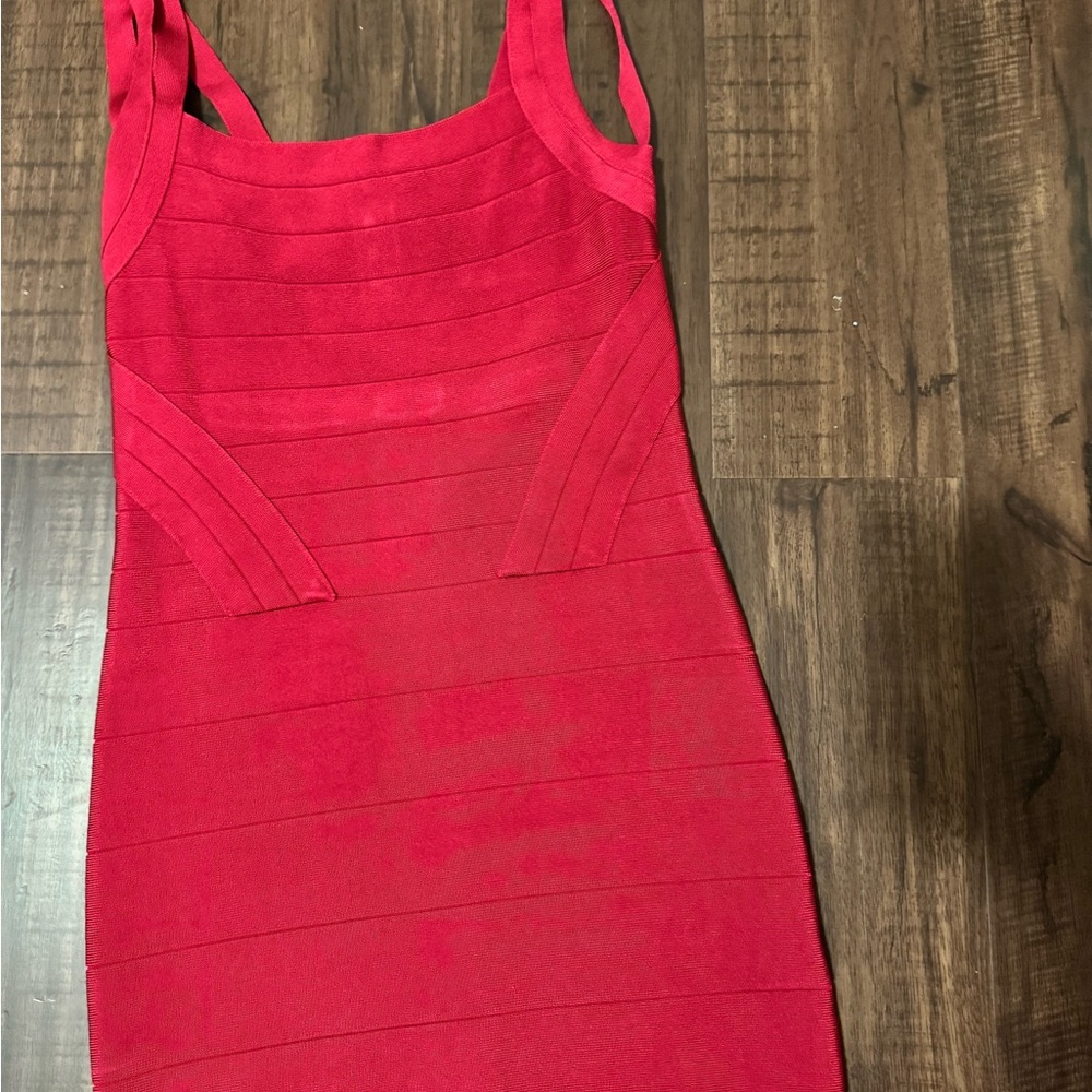 Bebe Red Knit bodycon dress